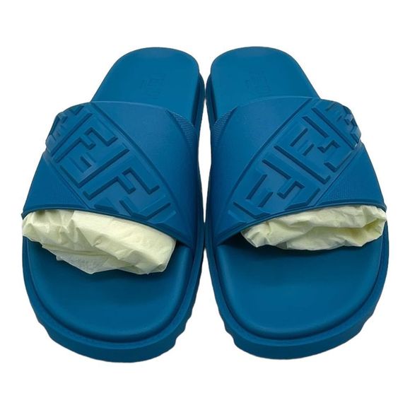 Blue Fendi FF logo Slides - Picture 3 of 12